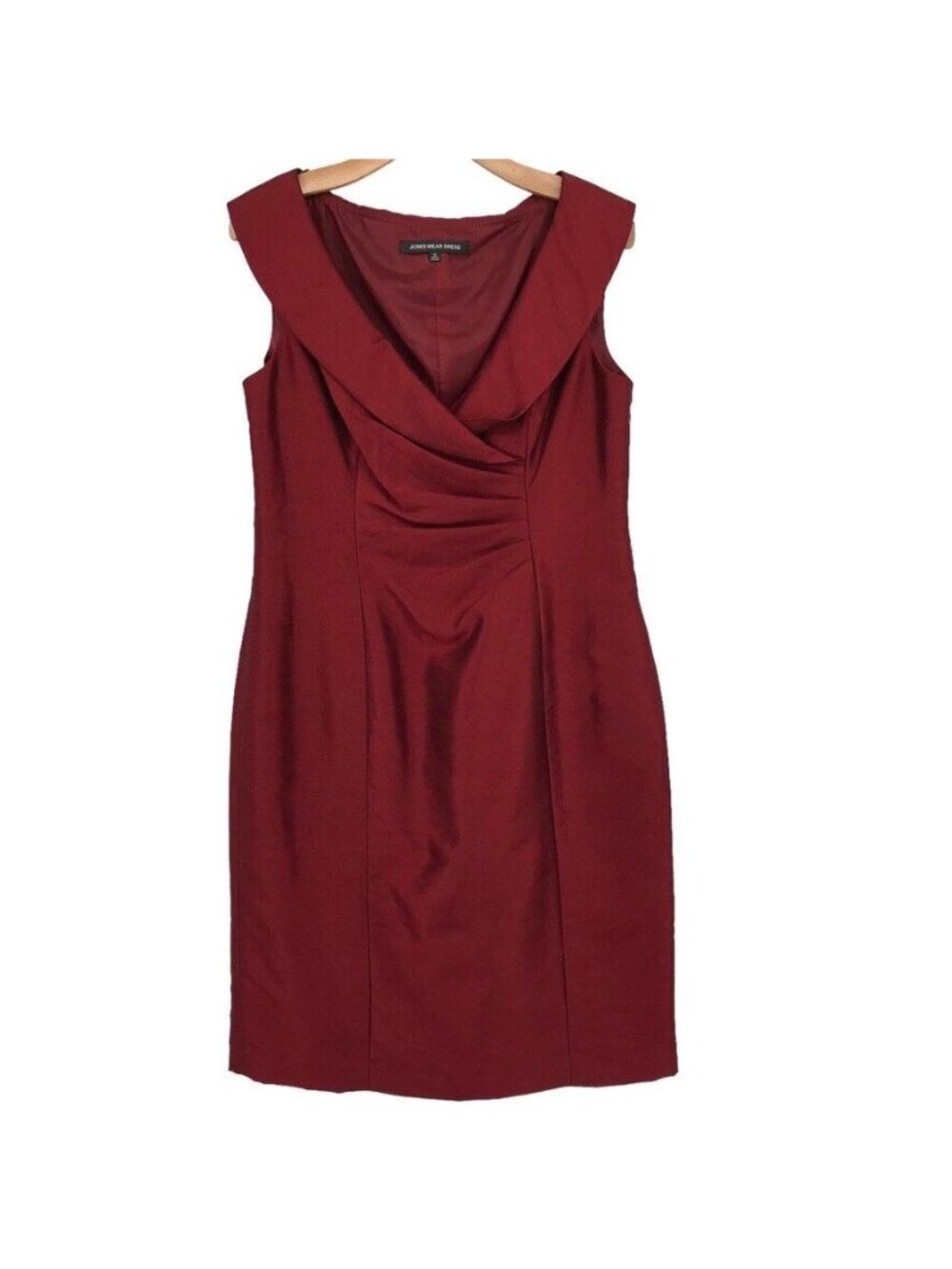 JONES NEW YORK women's red dress sleeveless size 12 lined formal v neck new $90